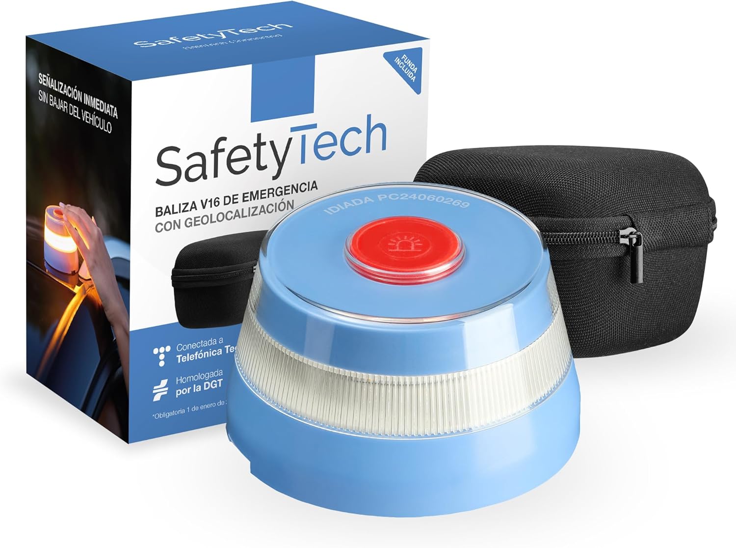 SafetyTech V16 Conectada - Baliza V16 conectada homologada DGT | Precio 41.90€